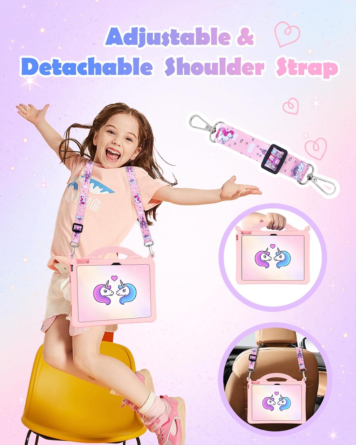 Uppuppy A16 Case/10th 10.9 Inch 2022 3D 11th 11 Inch 2025 for iPad Generation Case - Girls Teens Cute Cartoon Tablet