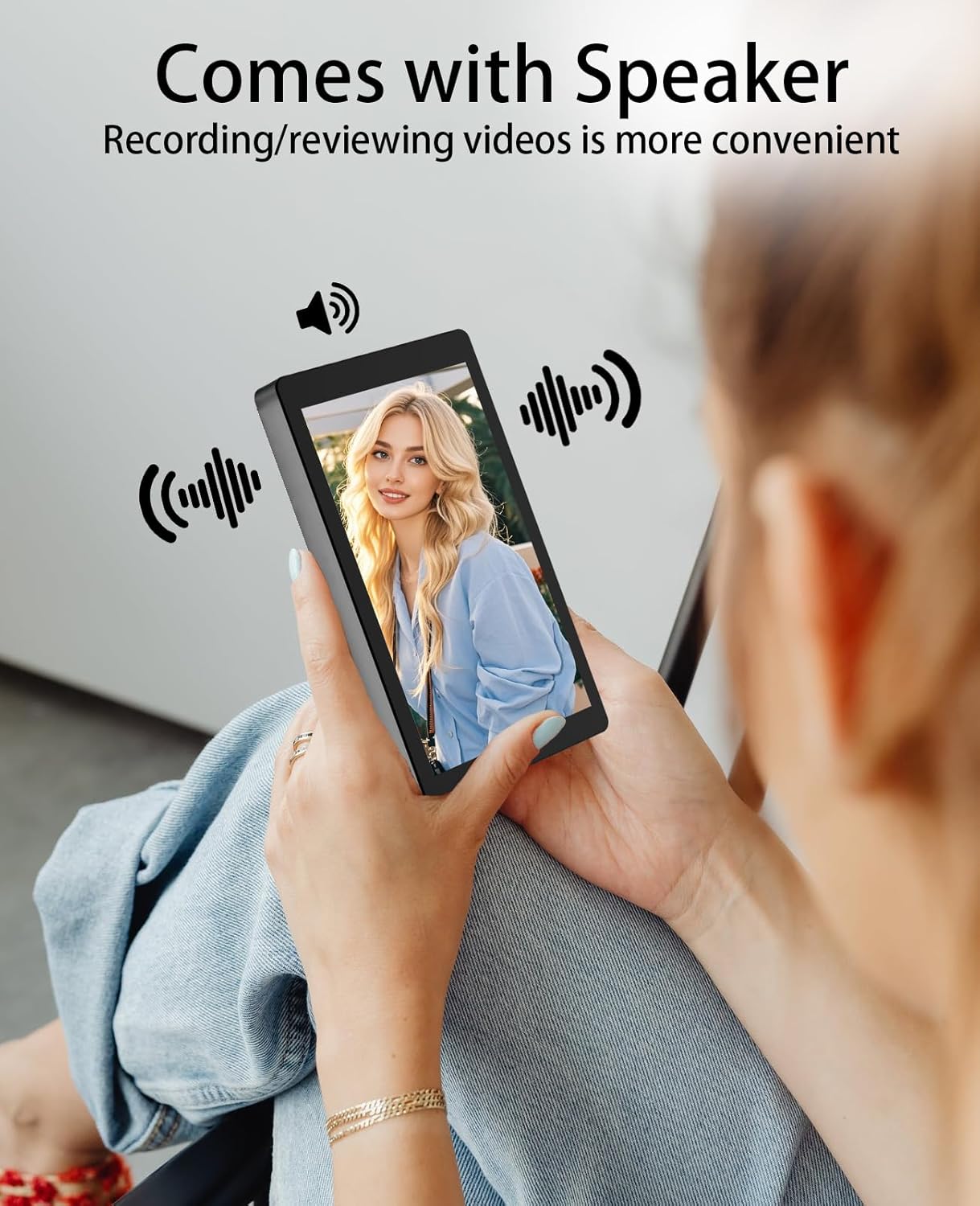 2000mAh 3-Level 4K/30FPS FLATIC Selfie Monitor Screen for iPhone & Android, Back Camera Vlog Selfie Monitor