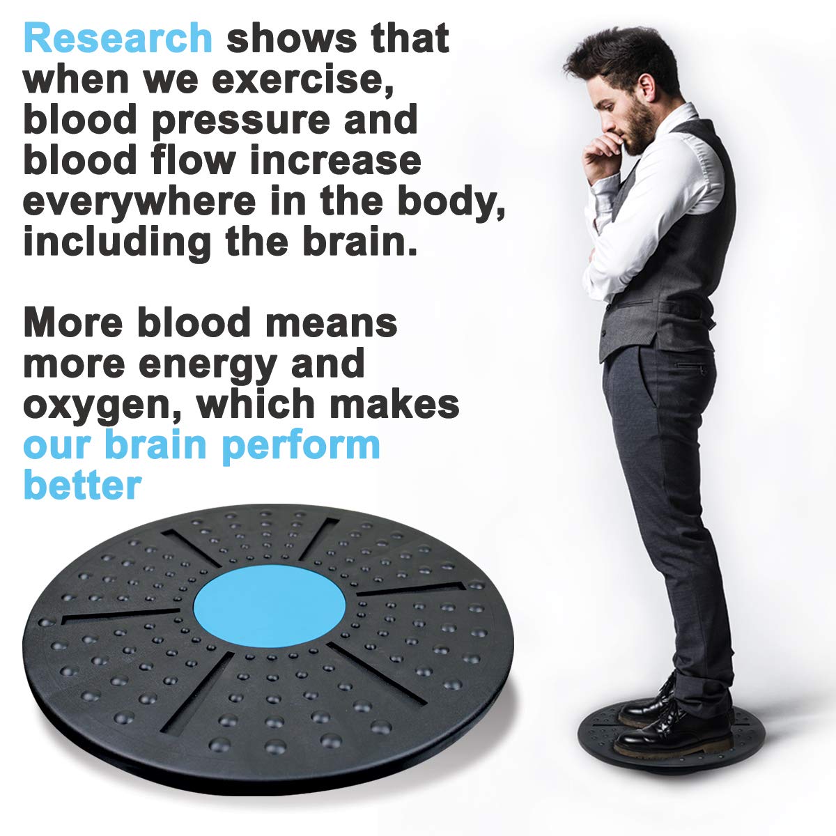Daiwa Felicity Balance Board Disc Wobble Board – Physical Therapy Stability Trainer, Lightweight Core Balance Disc (1 lb) Supports Up to 300 lbs, Non-Slip Round Balance Board for Core Workout, Rehab, Standing Desk Fitness