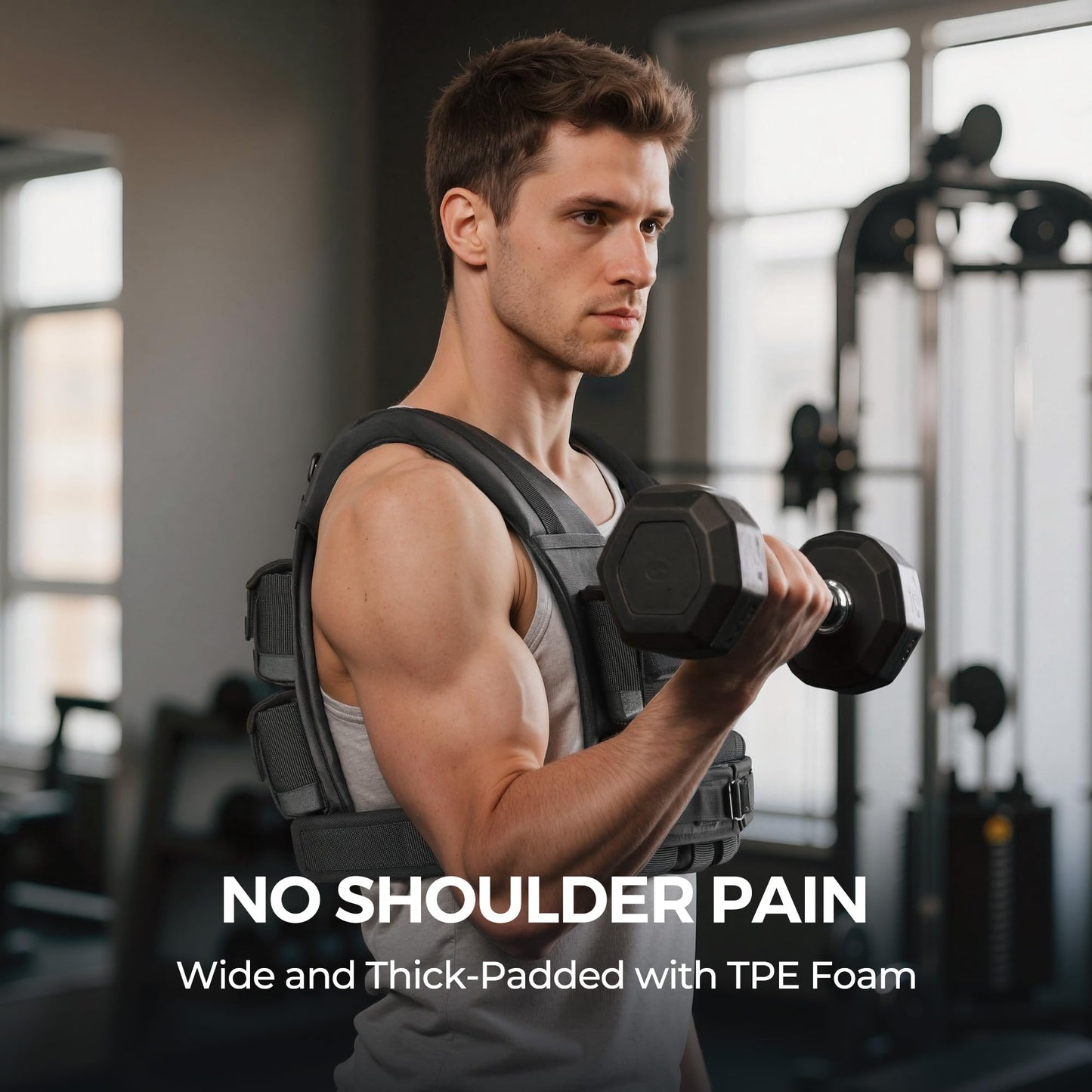 PACEARTH Adjustable Weighted Vest for Men, PACEARTH Heavy Duty Weight Vest with 20 Adjustable Iron Blocks for Hardcore Strength Training, Crossfit, and Running, Black, 44LBS