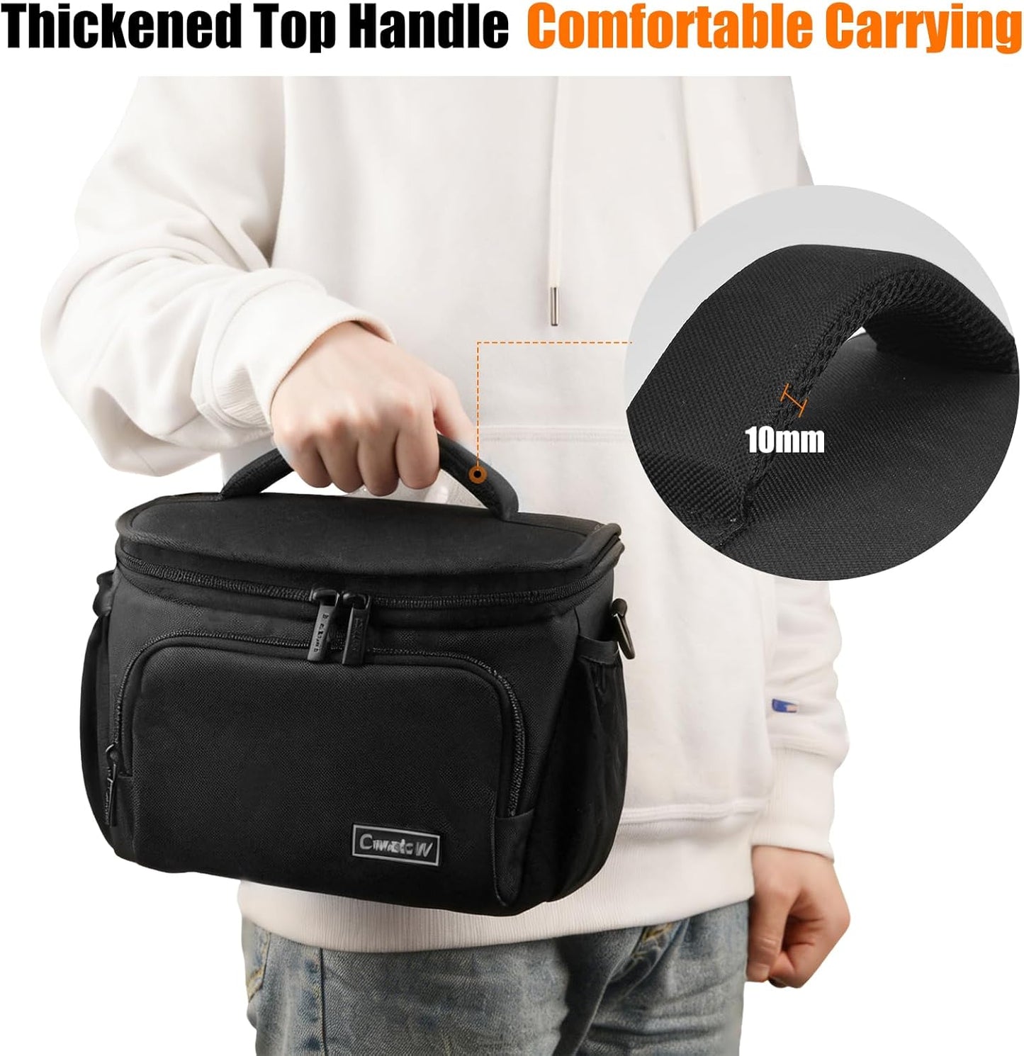 Cwatcun Small Camera Sling Bag Crossbody Camera Shoulder Case, Waterproof Travel Photography Messenger Bag for Canon