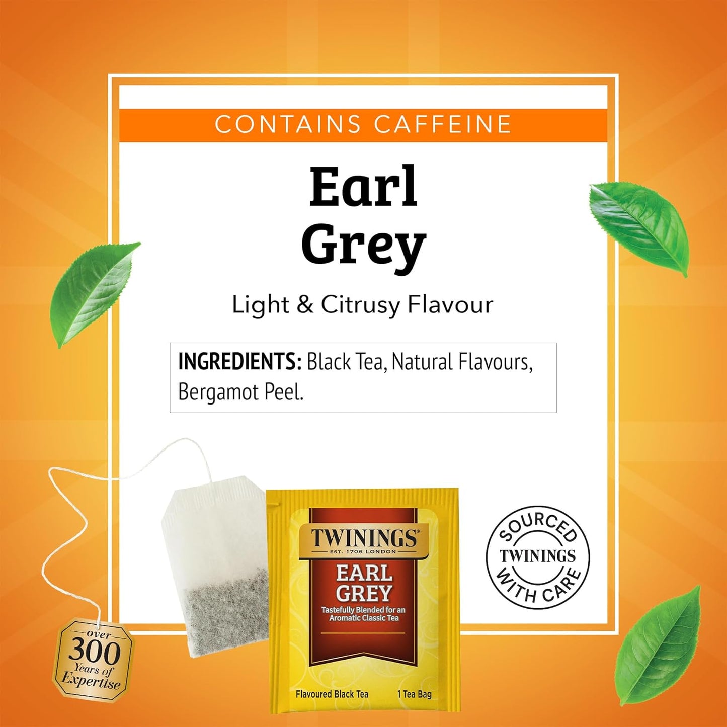 Twinings Earl Grey Black Tea - Individually Wrapped Bags with Citrus & Bergamot Flavor | 20 Count