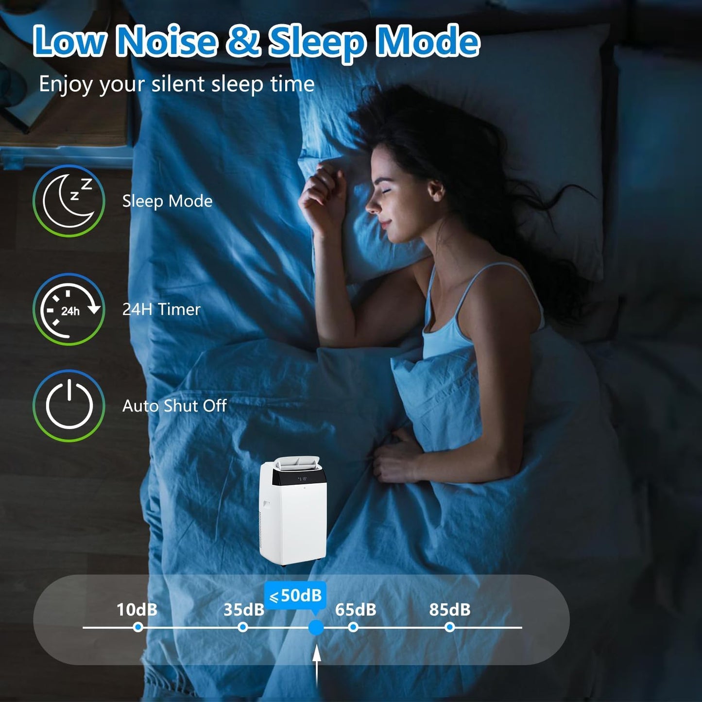 14000 BTU Portable Air Conditioners with Remote Control, 3-in-1 Free Standing Cooling AC Unit with Fan & Dehumidifier, Cools Room up to 750 sq.ft,Sleep Mode,3 Speed,Auto Swing,24H Timer