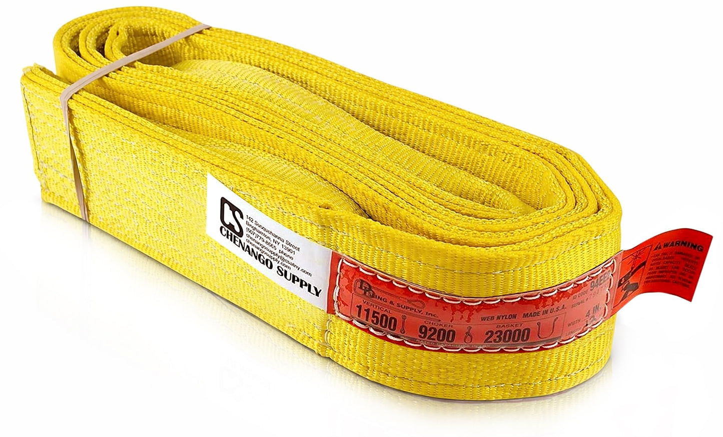 DD Sling 4 Inch x 12 Foot Nylon Lifting Sling – USA Made, 6,400 lb Vertical, 5,100 lb Choker, 12,800 lb Basket – 2-Ply Heavy Duty 900 Webbing, Type 3 Flat Eye & Eye Rigging Sling