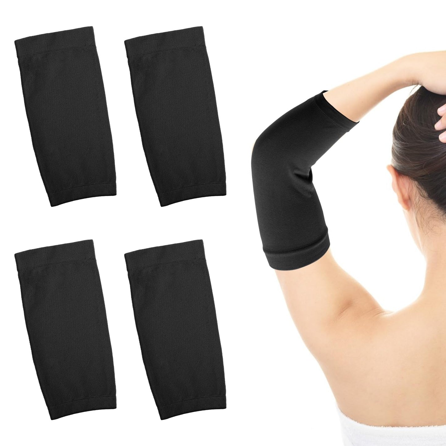 2 Pairs Forearm Tattoo Cover up Sleeve Tattoo Sleeves for Women Forearm Tattoo Cover Sleeve Arm Sleeves for Women Men(Black, 7.9 X 3.9 Inch)