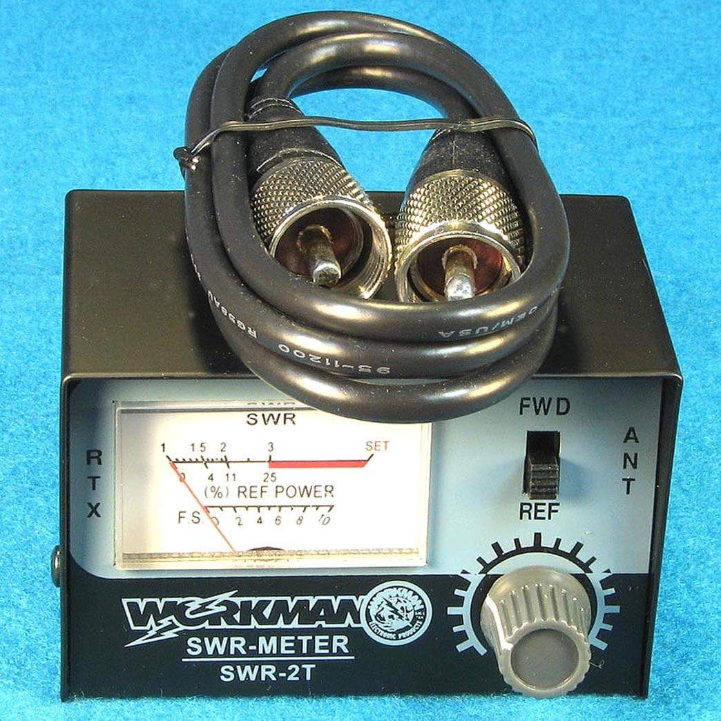 Workman 3' SWR2T CX-3-PL-PL SWR METER for CB Radio Antennas with Jumper cable