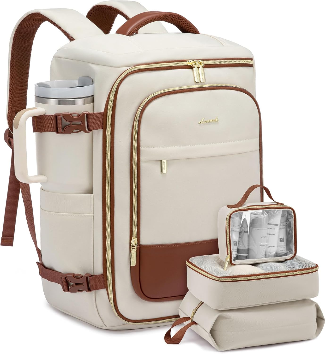 40L Backpack 3 Packing Backpack 17" LOVEVOOK Travel Carry on Flight Approved, Personal Item Bag with Cubes, Travel