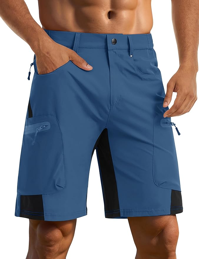 CRYSULLY Men's Hiking Cargo Shorts Outdoor Summer Lightweight Quick Dry Casual Shorts with 5 Pocket