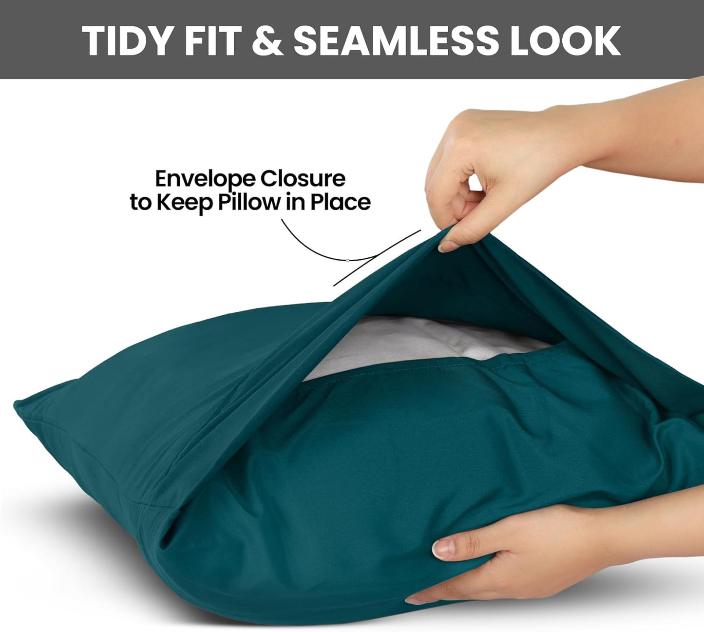 Utopia Bedding Queen Pillow Cases - Soft Brushed Microfiber - 2 Pack, Fade Resistant | Teal 20 x 30 Inches