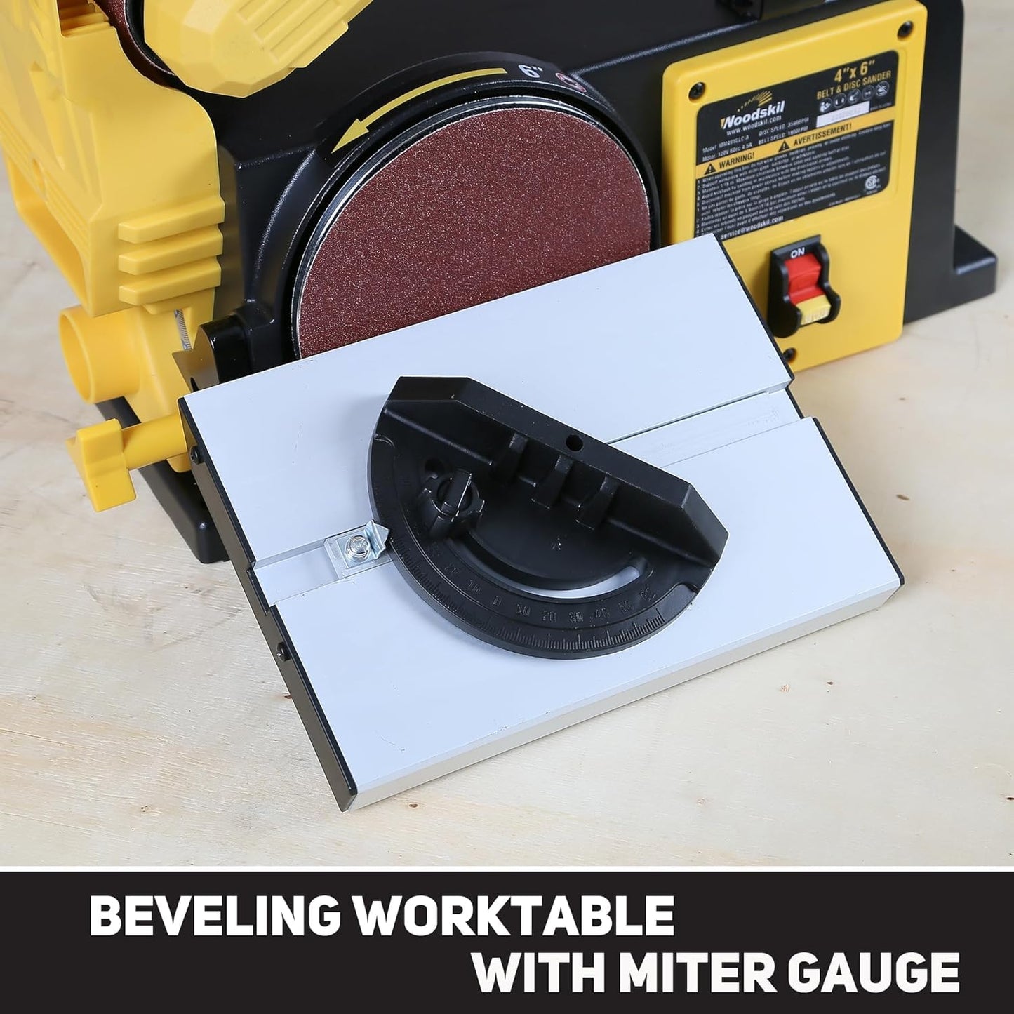 Woodskil 4.5-Amp Belt & Disc Sander Combo, 4x36 in. Belt & 6 in. Disc Sander with 3/4HP Motor, Upgraded Model