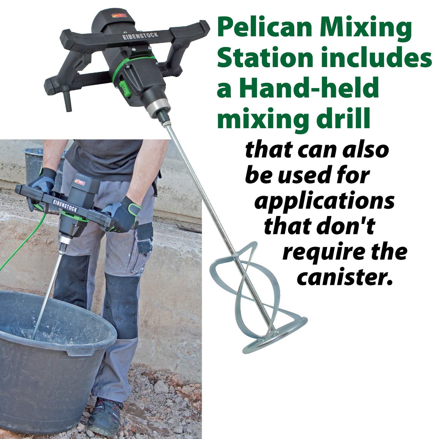 CS Unitec | PMP80DC-23.1 | Pelican Portable Mixing Station. Powerful Motor, Superior Maneuverability, Fits Through Doors, Dual Speeds