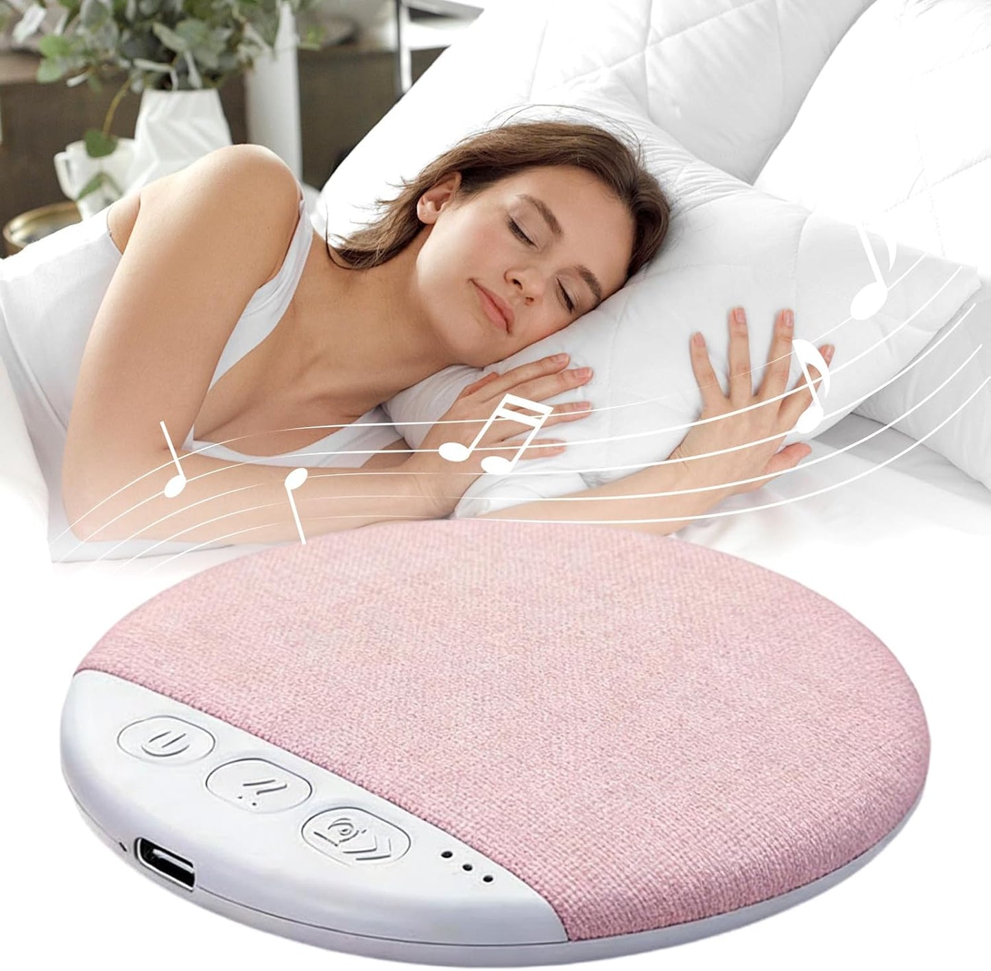 Generic 9.6x9.6x1.1cm Pillow Speakers for Sleeping,Wireless Headphones with Timer,Bone Conduction Under Pillow Speaker