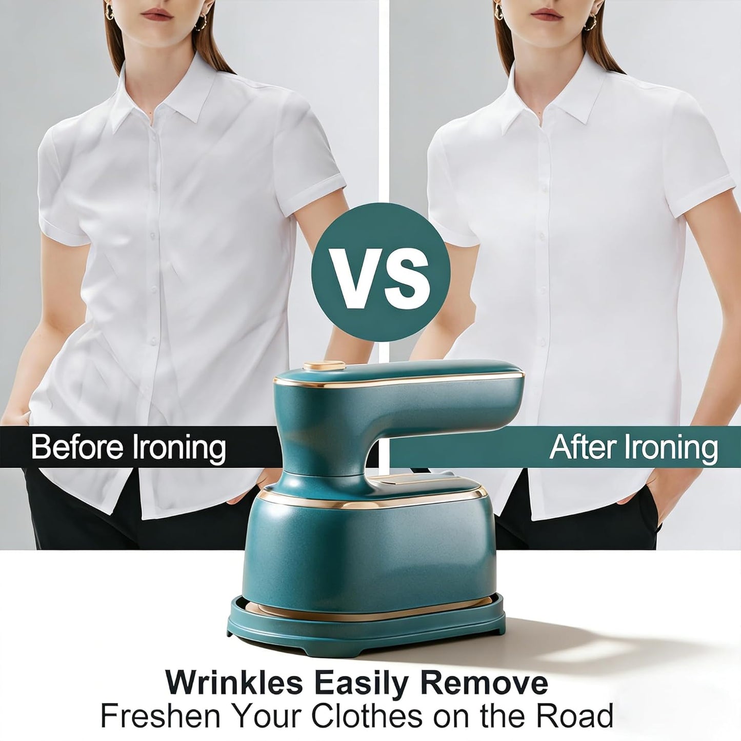 Skiennix Travel Steamer | 1000W Compact Mini Iron for Wrinkle Removal - Perfect for Home & Travel