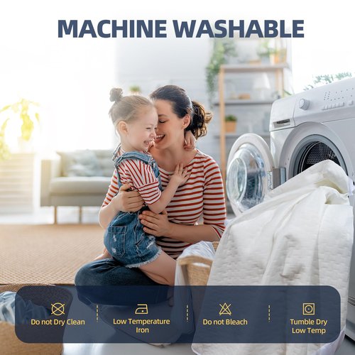 2 Pack Waterproof Mattress Protector Queen Size, Cooling Mattress Cover Queen Size Bed Soft Breathable Mattress Pad Cover Fitted 8-21'' Deep Pocket, Vinyl Free