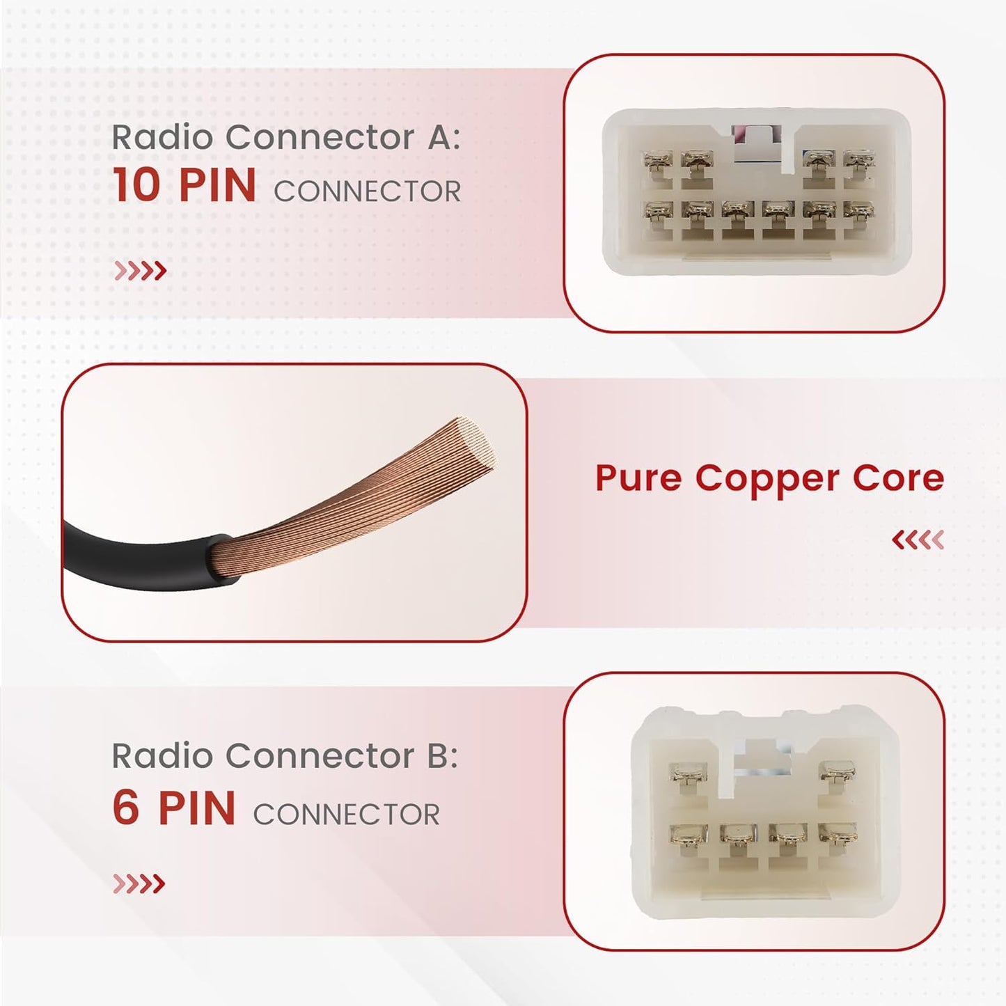 RAV4 1987-2019 RED WOLF Radio Wiring Harness Connector Select for Toyota Camry Corolla Prius Mount Aftermarket Car