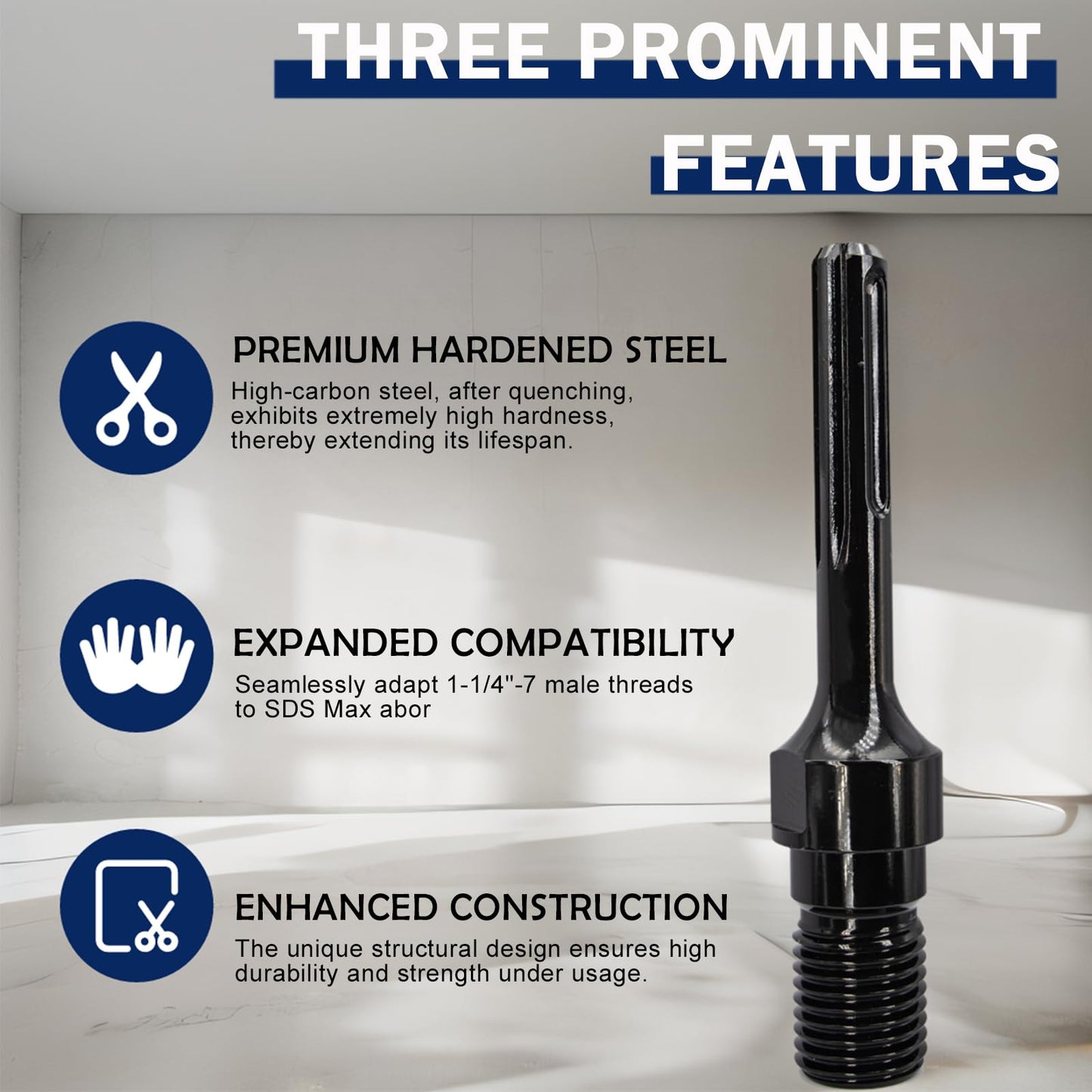 DaduoRi 6" Wet Core Drill Bit & SDS Max Shank Drill Adapter - 6" Diameter Core Bits for Concrete, 14" Drilling Depth, 1-1/4"-7 Thread Diamond Core Bit for Cured Concrete, Masonry, Brick
