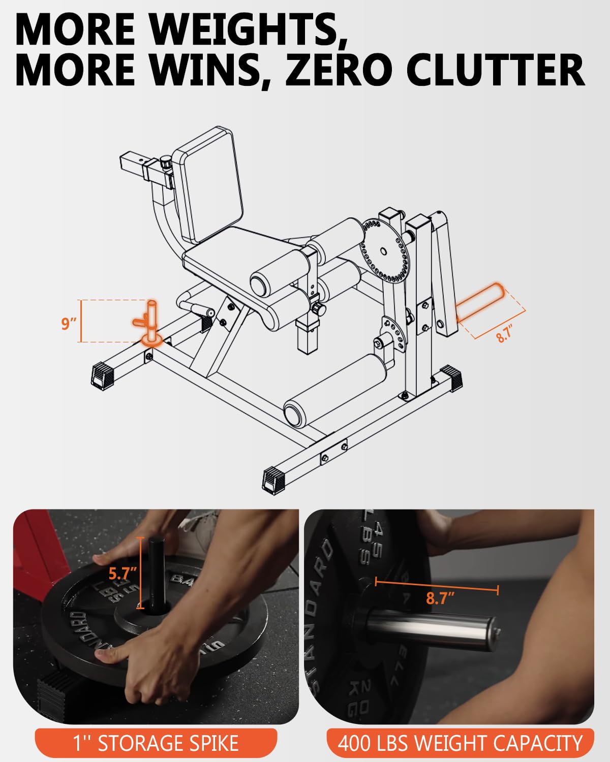 GMWD Leg Extension and Curl Machine, Lower Body Special Leg Machine, Adjustable Leg Exercise Bench with Plate Loaded, Leg Rotary Extension for Thigh, Home Gym Weight Machine, Red