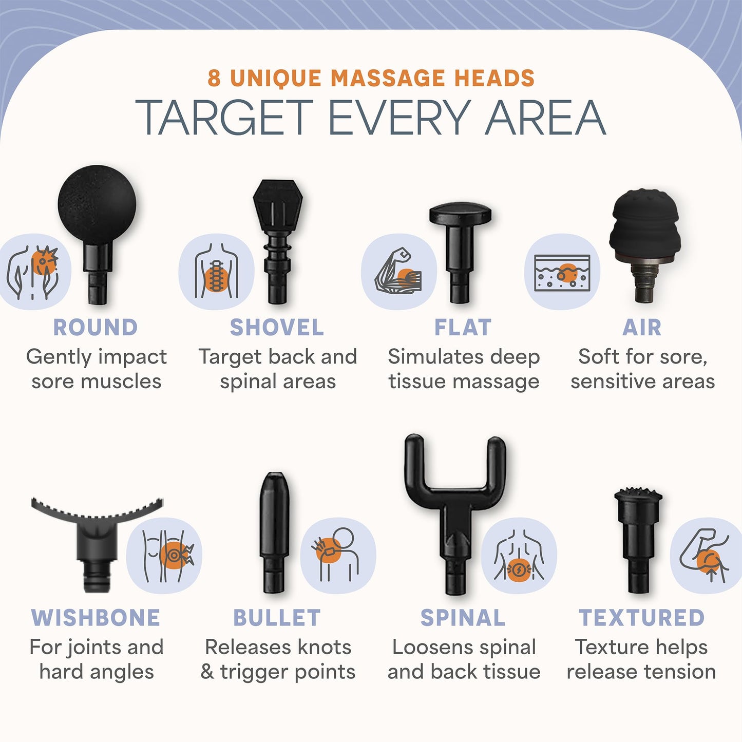 LifePro Massage Gun & Massage Gun Holder (Sold Separately) - Percussion Muscle Massager for Athletes with 8 Heads and 5 Speed Settings - Deep Tissue Back Muscle Massager Extender for Recovery