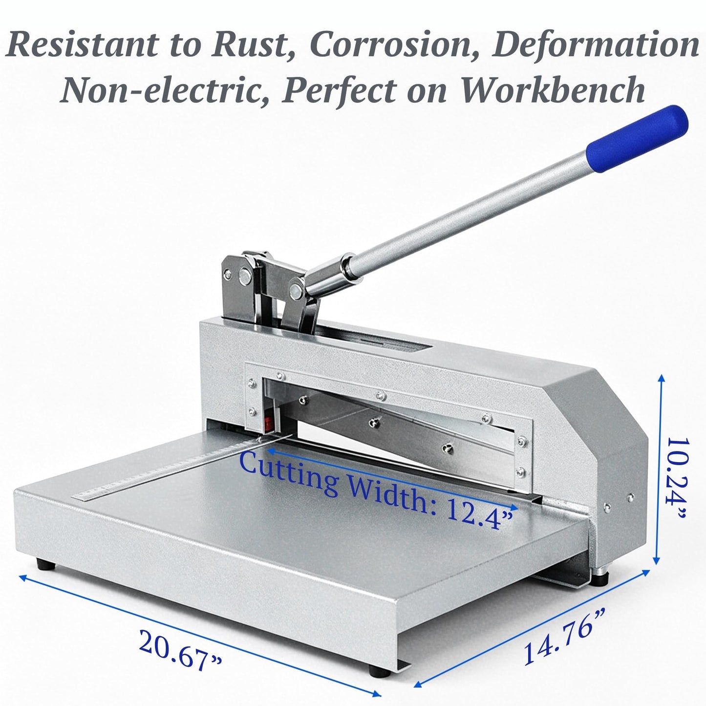 Manual Guillotine Sheet Metal Cutter, 12.4" Heavy Duty Sheet Metal Shears for Cutting Copper Aluminum PCB Board Circuit, Precise Clean Metalworking Cutter Machine with Safety Guard & Scale