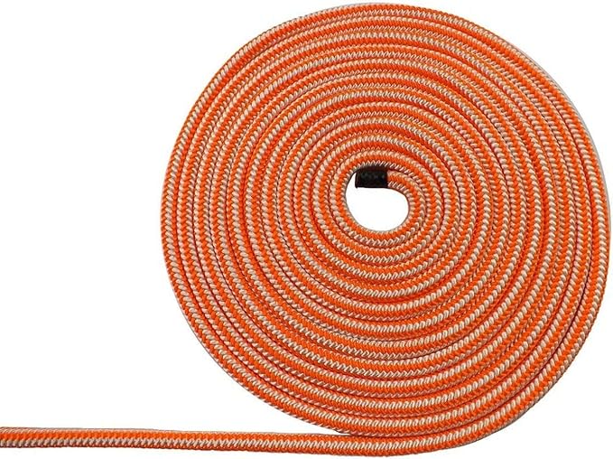 Pelican Rope 16-Strand 1/2 in (12.7 mm) Arborist-16™ Rope - 5400 lbs MBS - Static Climbing Rope - Rescue Operations - High Visibility - 200 ft - Tight Spliced Eye - Orange/White - Made in The USA