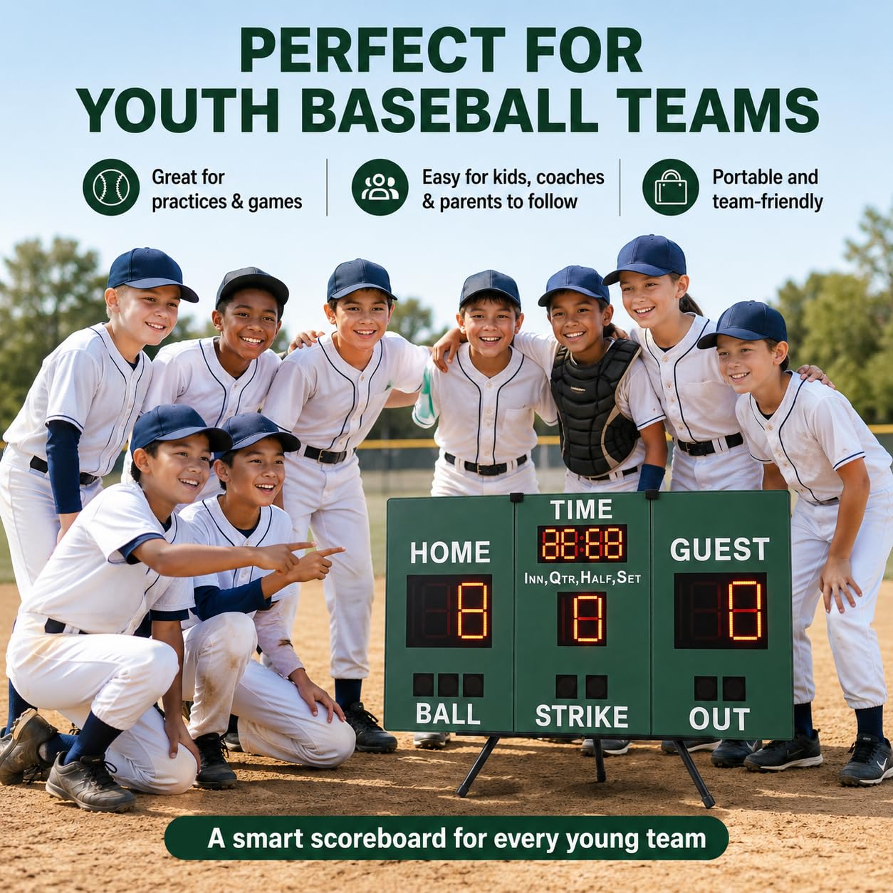Mobile Score Portable Scoreboard Kit LED Digital Scorer Bluetooth APP Control, Positive Countdown/Stopwatch/Score Display for Baseball, Basketball, Rugby, Football, Tennis, Badminton, Table Tennis