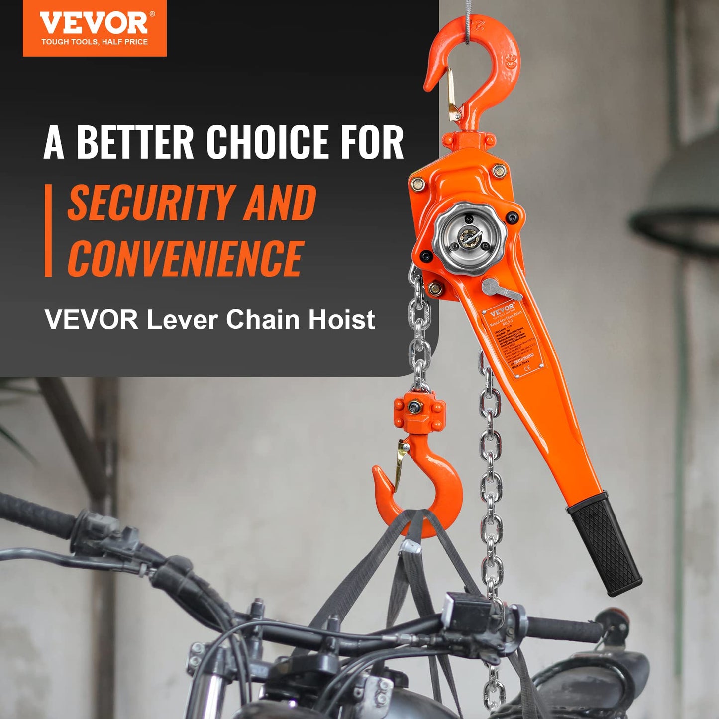 VEVOR Manual Lever Chain Hoist Bundle, Includes 3 Ton 6600 lbs & 1.5 Ton 3300 lbs Capacity 20 FT Come Alongs, G80 Galvanized Carbon Steel with Weston Double-Pawl Brake