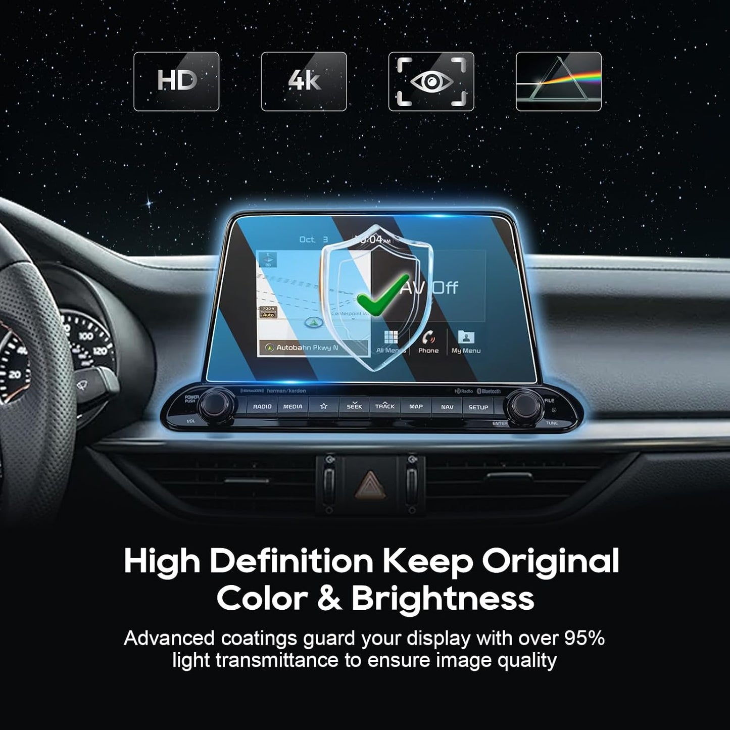 2019 2020 2021 8-Inch 9H LFOTPP Fit for Forte Car Navigation Screen Protector, Tempered Glass Hardness Audio