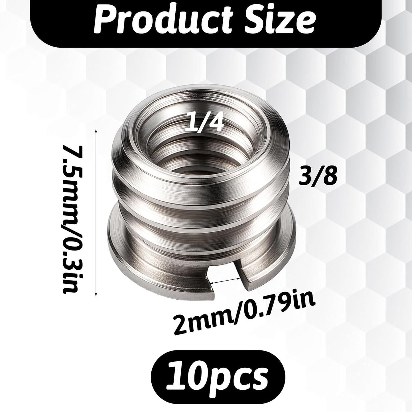 Zyghjort 10PCS 1/4"-20 3/8"-16 1/4 3/8 Female to Male Tripod Adapter Standard Metal Tripod Adapters to Reducer Bushing