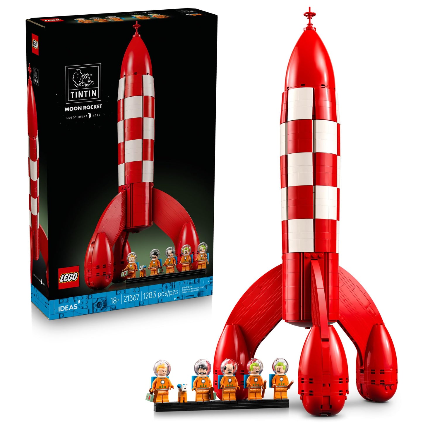 LEGO Ideas Tintin Moon Rocket - Building Set for Adults, Ages 18+ - Collectible Kit for Fans - Bedroom, Home Office Decor - Gifts for Comic Lovers - 21367