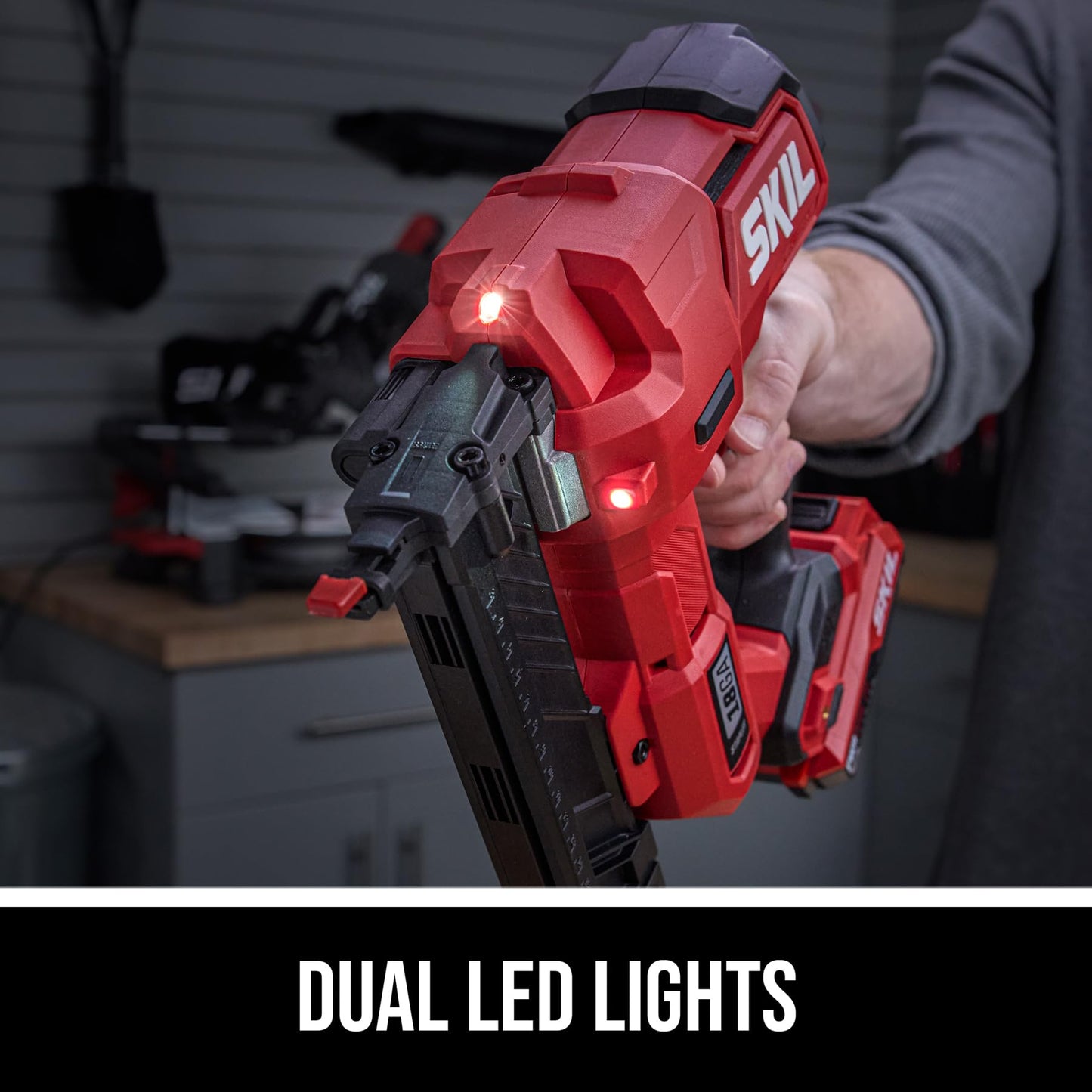SKIL PWR CORE 20 Brushless 20V 18Ga 1/4 In. Narrow Crown Stapler Kit Including 2.0Ah USB-C Battery and 45W PD charger-SL1814B-10