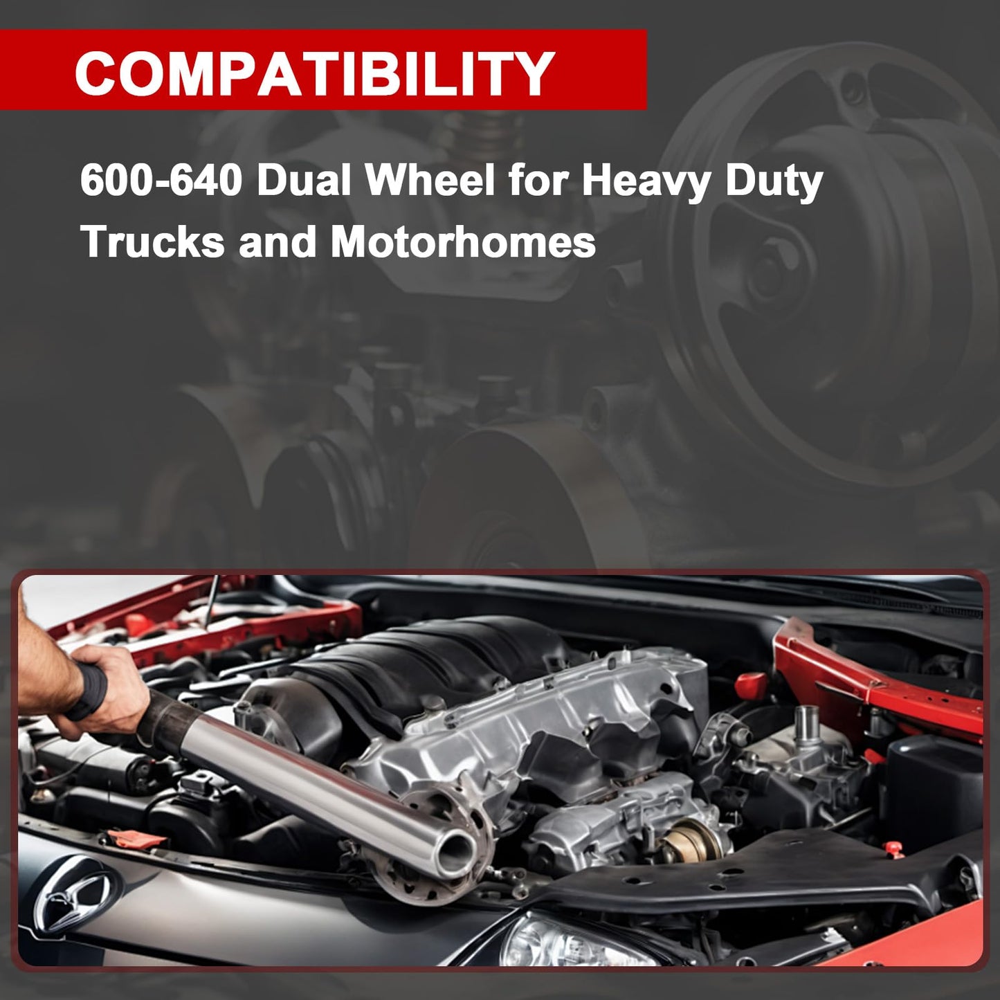 600-640 22.5 Inch Drive Axle Wheel Balancer Compatible with 600-640 Dual Wheel for Heavy Duty Trucks and Motorhomes