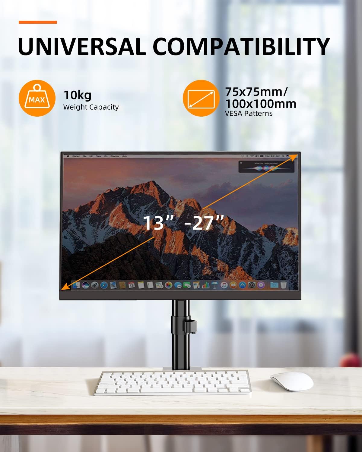 suptek 1 32 inch Screen(MD9401) Single Monitor Mount, Adjustable Monitor Arm Desk Mount Stand for / One Screen up