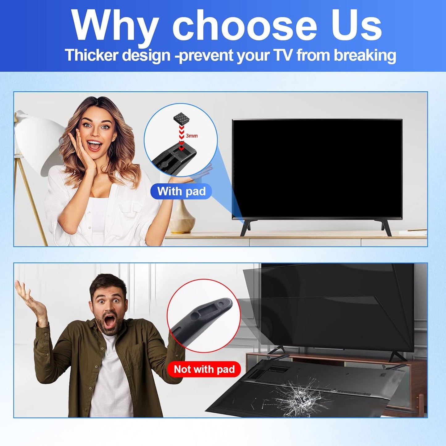 Qzanyee Life 49 50 55 Inch 55UK6500 55UM7300 55UN6900 55LJ5500UA 49UJ6300 49UK6300 49UN6900 50UM7300 for LG Tv Legs, TV