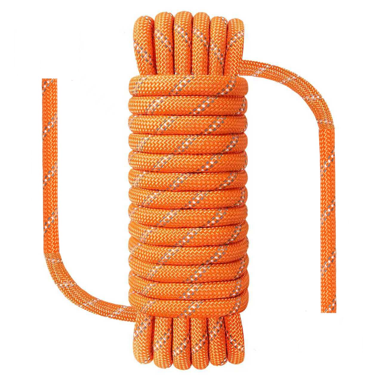 NorthPada 3/8 in x 16 ft Practice Rope for Rock Climbing, Knot Tying, Swing, Tree Cutting, Rappelling, Reflective Orange