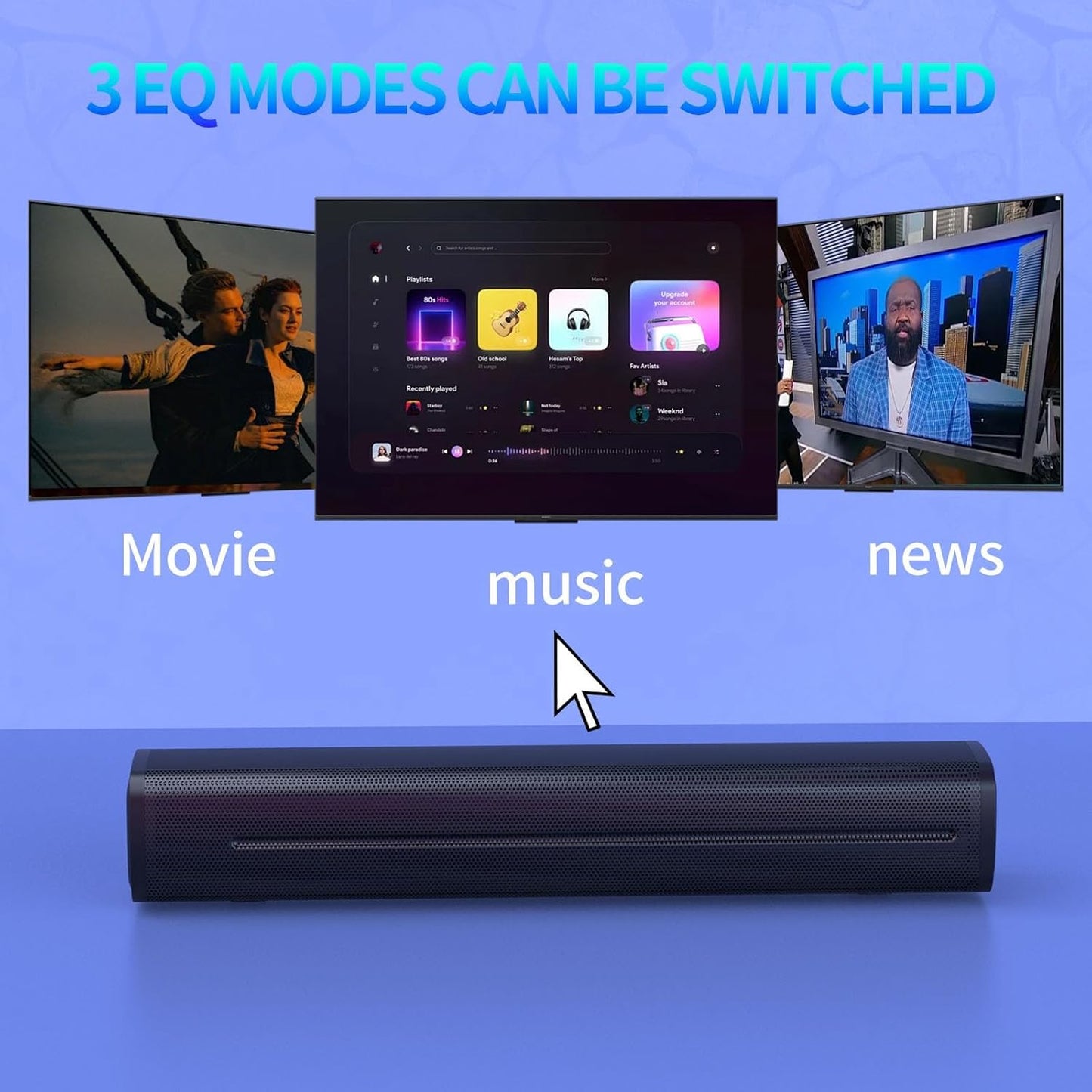 Jierben 50W Sound Bar for Smart TV, Sound Bar, Bluetooth Soundbar for TV, Surround Sound Speakers