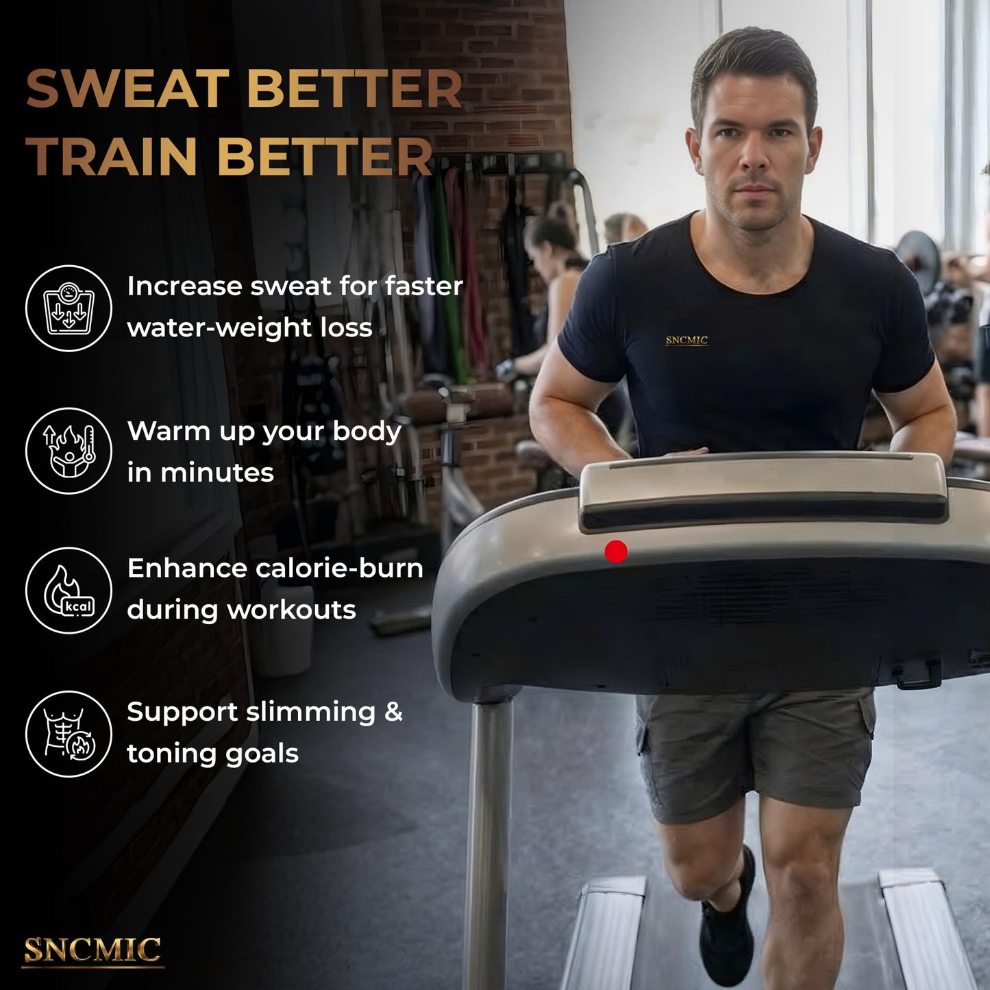 SNCMIC Sauna Shirt for Men – Compression Heat Trapping Workout Shirt – Sweat Enhancing Gym T-Shirt for Weight Loss & Body Shaping (5XL)