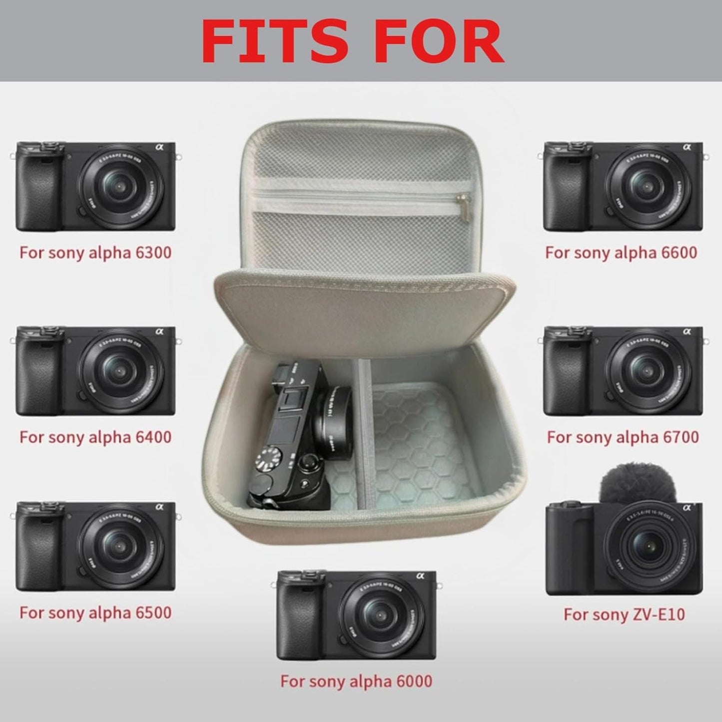ZV-E10 a6400/ a6700/ a6100/ a6000/ a6600/ a6500 casmilee Camera Case for Sony Alpha Alpha Mirrorless Digital Camera