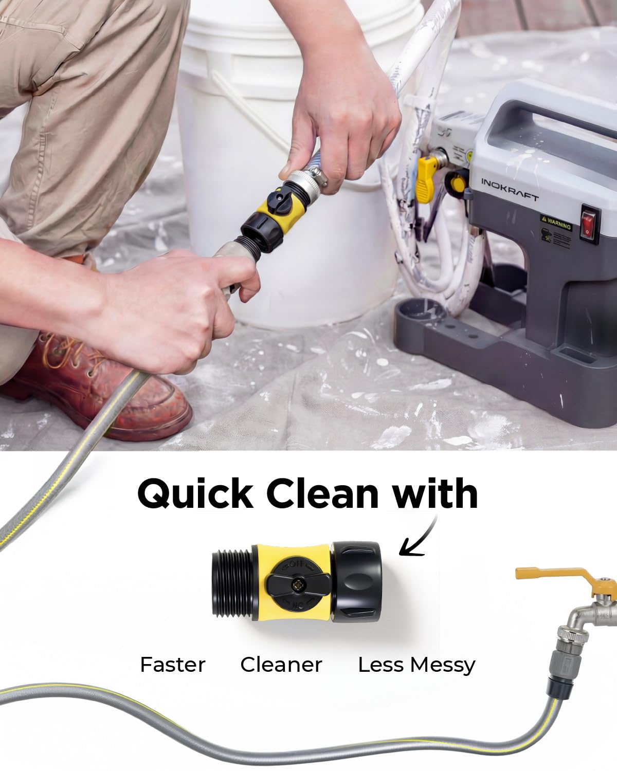 InoKraft NEO Airless Paint Sprayer Kit for House Painting, DIY Beginners' Choice with Accessories Storage Space, Lightweight Design, Quick Clean for Home Interior and Exterior Furniture and Fences