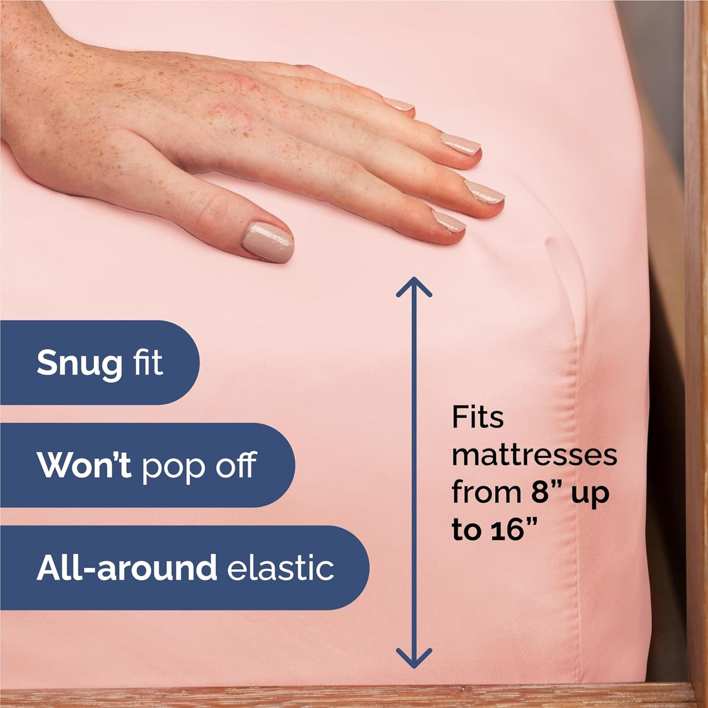 Skiennix Twin XL Sheet Set - Comfy Cooling Bed Sheets with Deep Pockets - Soft, Wrinkle-Free Baby Pink