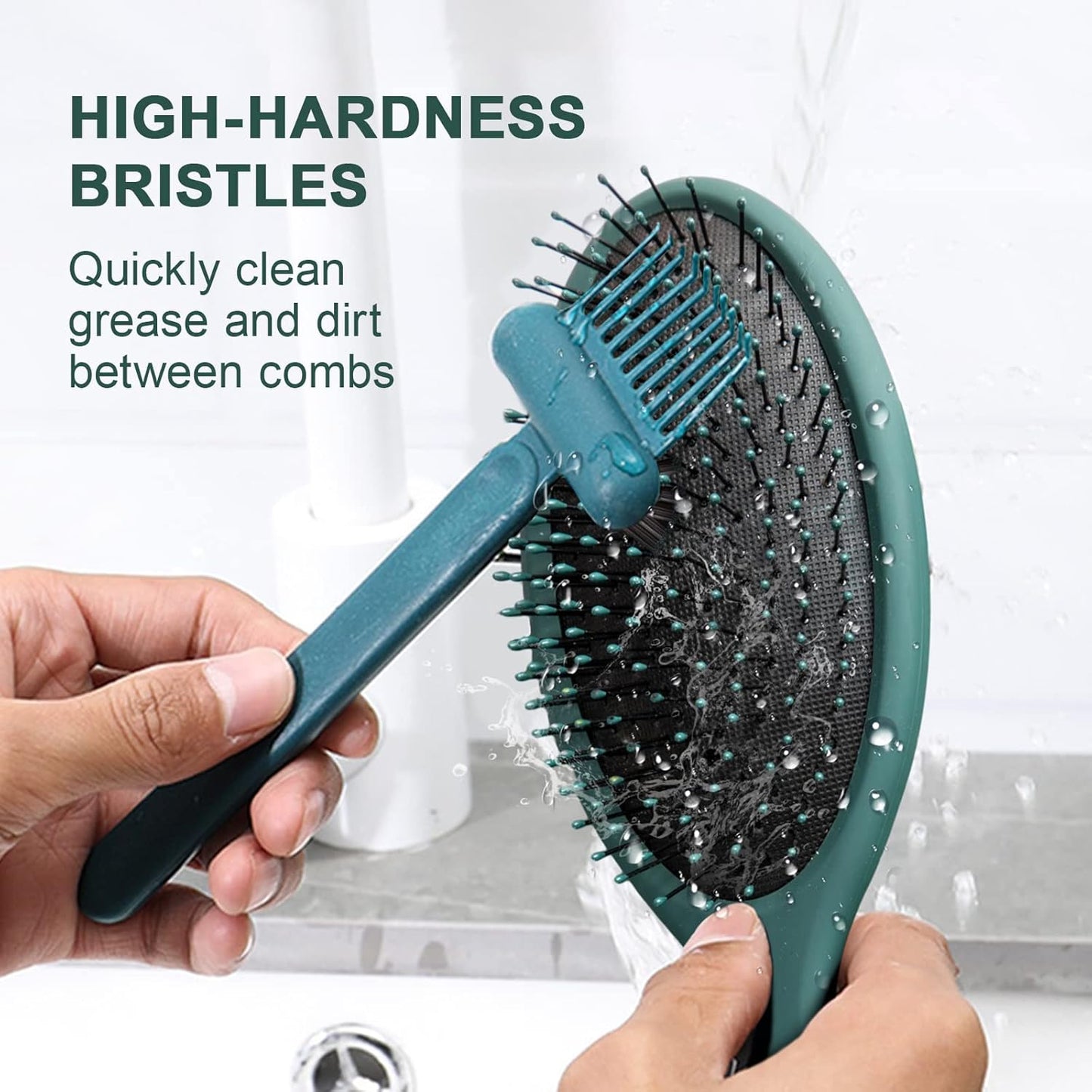 RHOS 2-in-1 Hair Brush Cleaner - Effortlessly Removes Hair and Dust | Ideal for Home and Salon Use (Green)