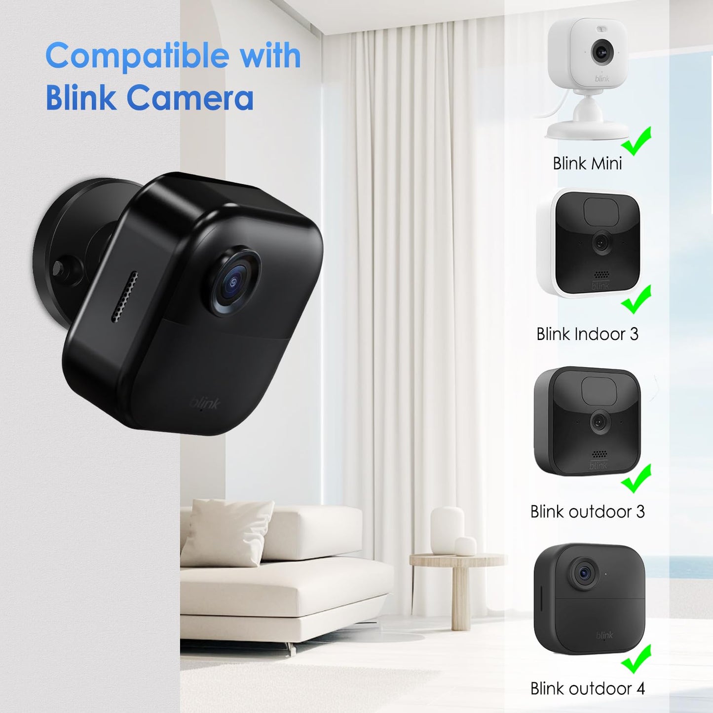 Lucrave Blink Outdoor Camera Mount, 360 Degree Adjustable Wall Mount Bracket, Compatible with Blink Mini, Blink 4th and 3rd Gen Outdoor Camera, 3 Pack, Black