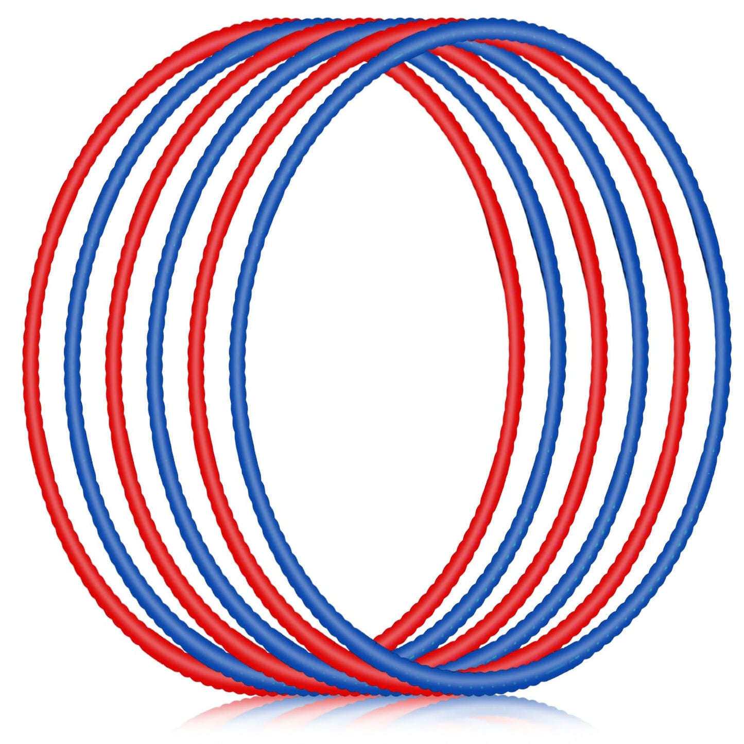 Halloscume 6 Pcs Exercise Hoop Detachable Fitness Rings Adjustable Plastic Toy Fitness Hoop Playground Toys Colored Circles for Teens Games Gymnastics Agility, 28 Inch(Dark Blue, Red)