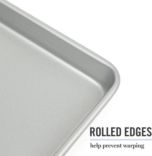 Martha Stewart Gallen Nonstick Carbon Steel Cookie Sheet - Durable 13x9 Inch Baking Pan for Cookies & Brownies