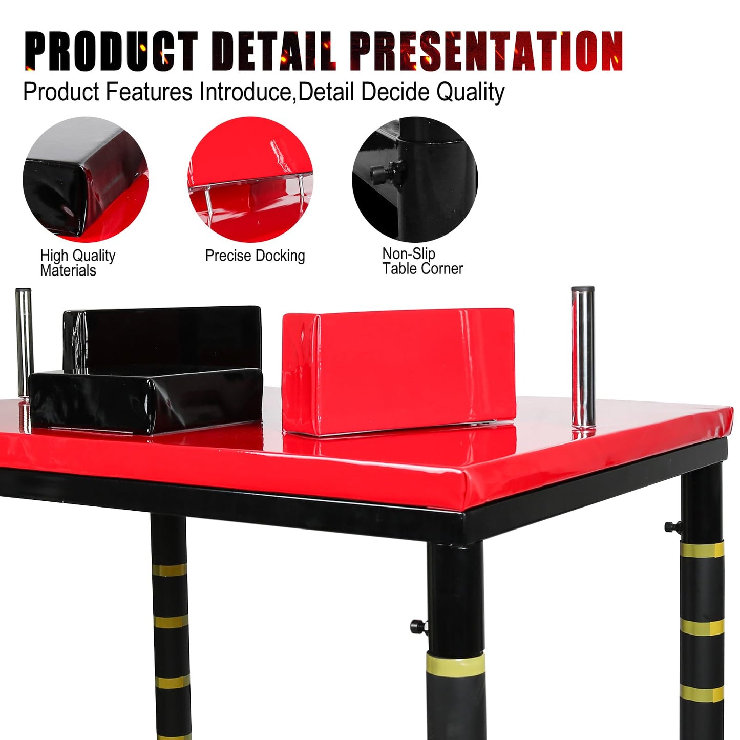 INNOLIFE Professional Arm Wrestling Battle Table, Arm Strength Training Equipment Competition Training Arm Wrestling Table for Use in Home Gym, Red