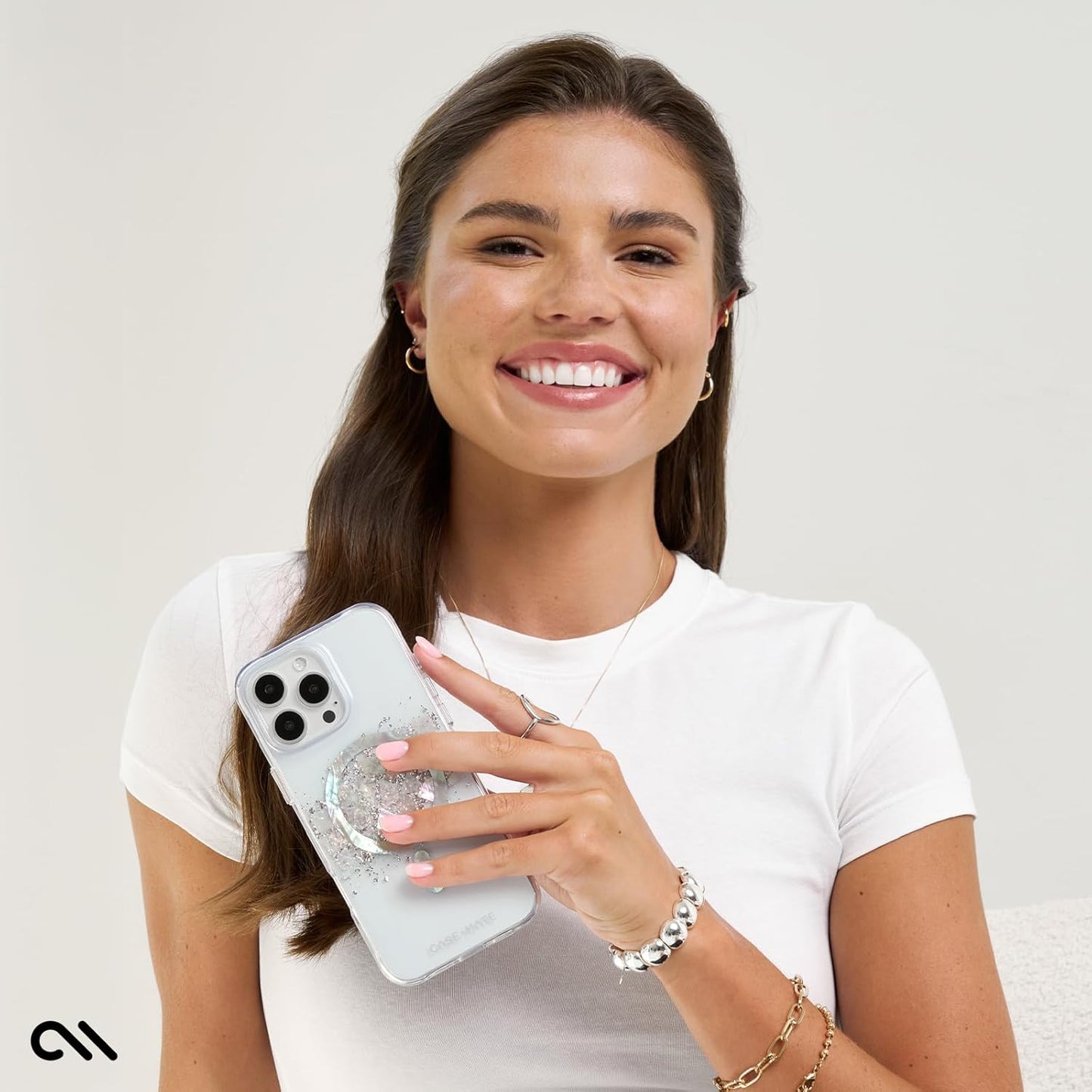 Case-Mate 16 12ft 16 iPhone Pro Max Case [Compatible with MagSafe] - Stylish Mother of Pearl Phone Case with Drop