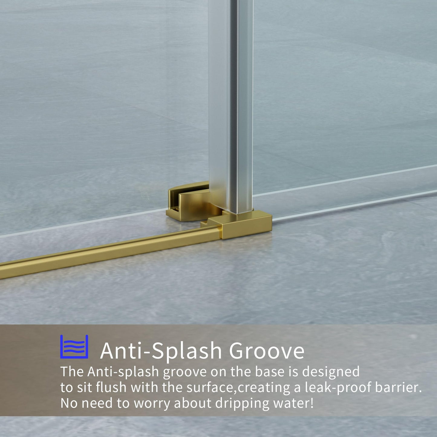 Trumbeak 56-60" W x 76" H Frameless Shower Door,Sliding Shower Door with 5/16"(8mm) Clear SGCC Tempered Glass,Glass Shower Door w/Seal Strip Parts and Handle,Stainless Steel Hardware,Gold