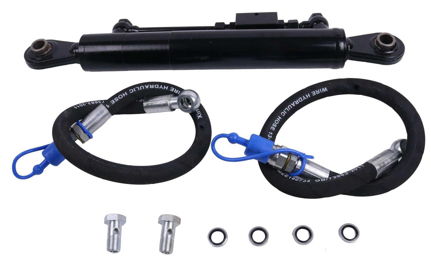 Solarhome New Hydraulic Top Link Cat. 1-1 with Locking Block 20 7/8” - 31 7/8”Bore with 2 x Hose, 2-Way Check Valve Hydraulic Cylinder Compatible with Tractors, Excavators