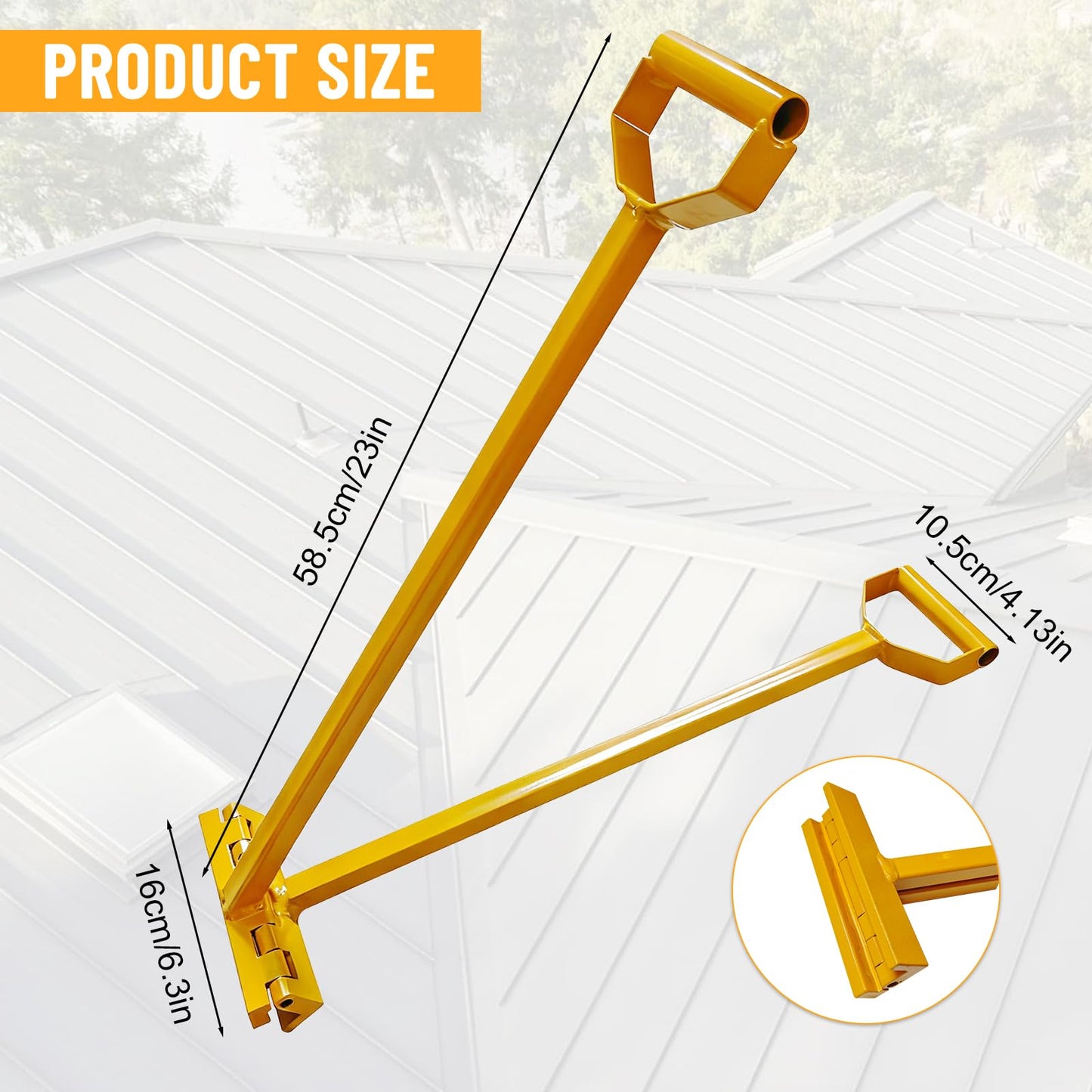 LAOJIEDAO Roof Eaves Seam Bender, Metal Roofing Drip Edge Folding Tool for Standing Seam Mechanical Lock, 90-180° Roof Edge Hemming Crimper Tool for Roofer and Sheet Metal Worker (2-in-1 Yellow)