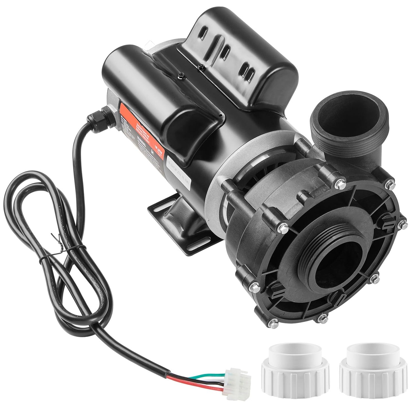 VEVOR 2 Speed SPA Pump, 48-Frame, AC 110-120V Hot Tub SPA Pump, 1.5 HP / 150 GPM / 42.65 ft High Speed or 0.46 HP / 70 GPM / 9.18 ft Low Speed, 2'' Port 90° Rotational Interface for Hot Tub