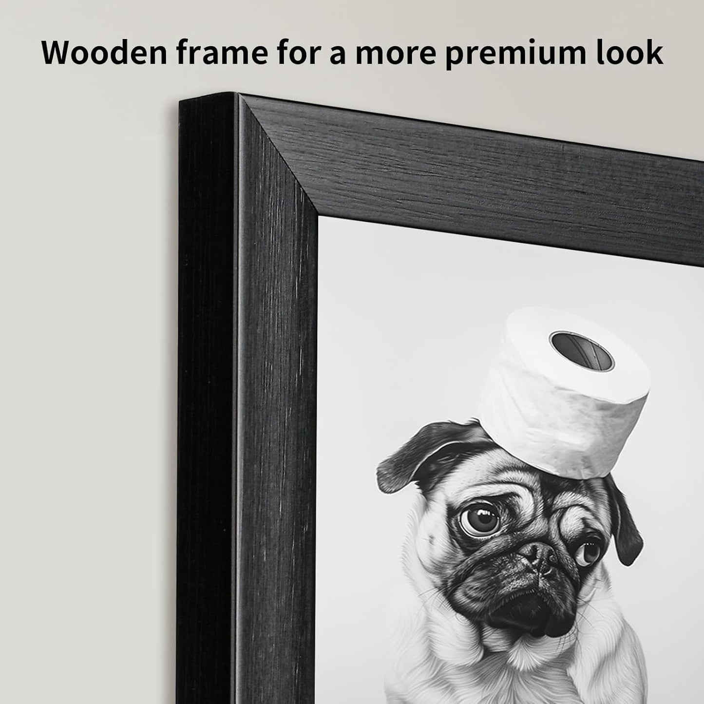 Regine Switzerland Funny Bathroom Wall Decor - Aesthetic Black and White Canvas Art | Framed